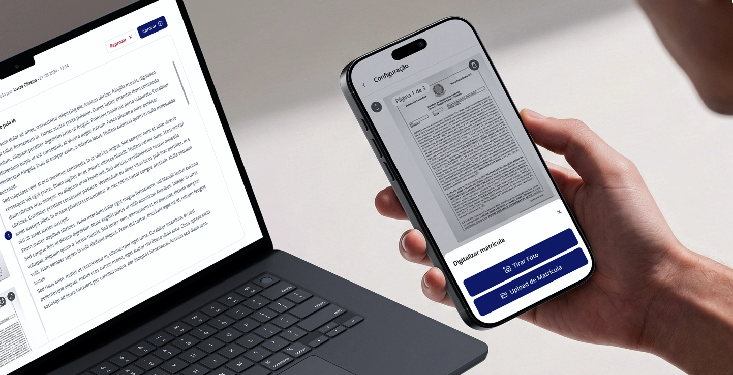 Aplicativo IARI escaneando matrícula em smartphone